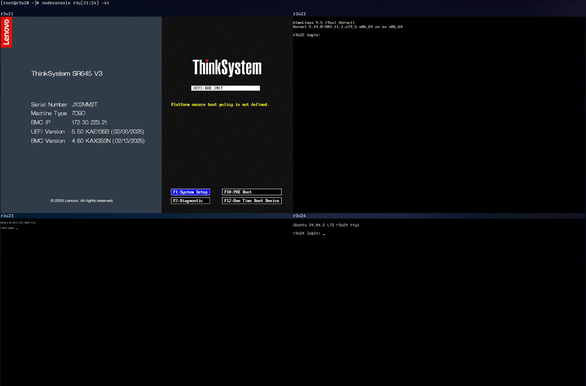 CLI view of remote video consoles